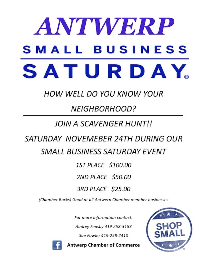 Small Business Saturday – November 26, 2022 – Antwerp Chamber Of Commerce